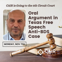 CAIR to Deliver Oral Argument in Texas Free Speech Anti-BDS Case